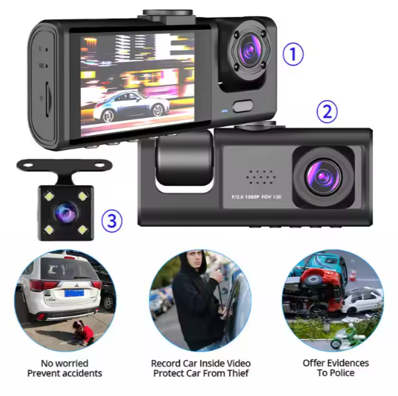 Triple Way Car Video Recorder