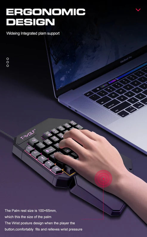 Single Hand Mouse Keyboard Suit